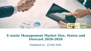 E-waste Management Market Size, Status and Forecast 2020-2026.pptx
