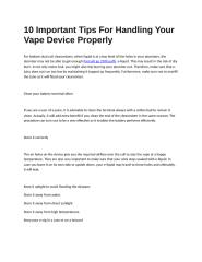 10 Important Tips For Handling Your Vape Device Properly.docx